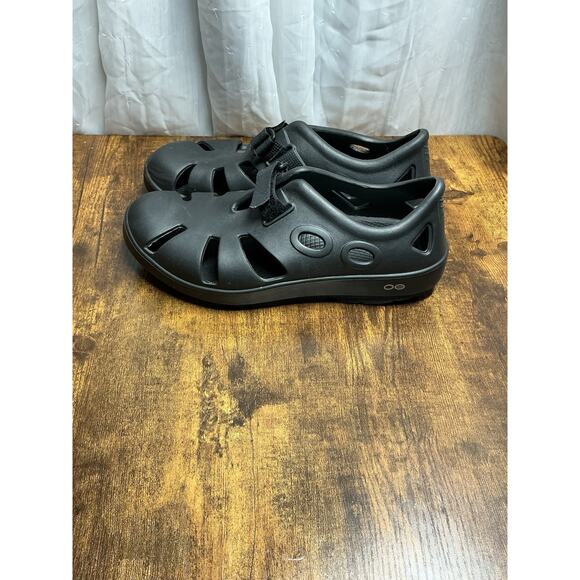 OOFOS Oocandoo Recovery Sandals Black Unisex Men's 8/Women's 10/ EUR 41 - Picture 3 of 11